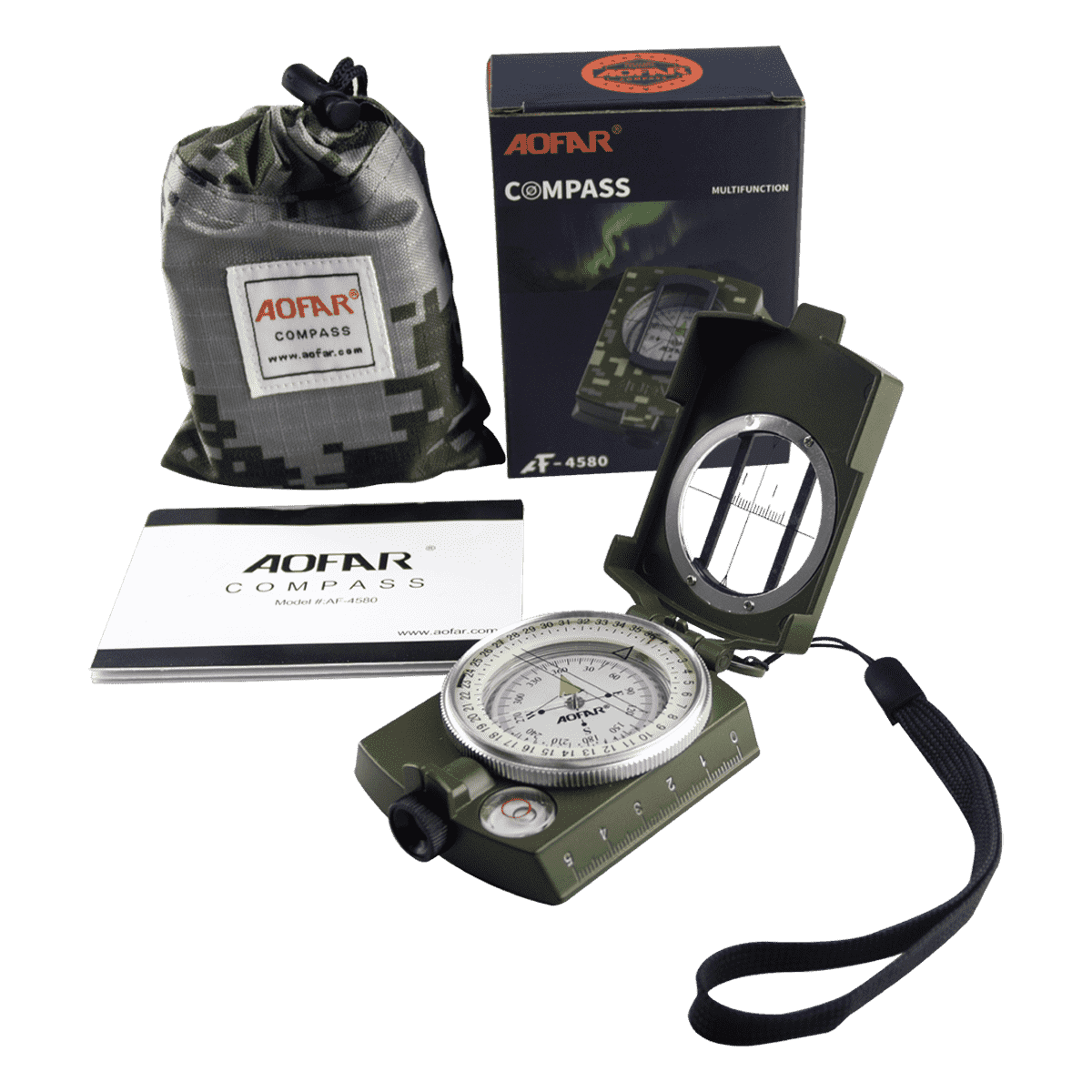 AF-4580 Compass Lensatic Sighting Navigation
