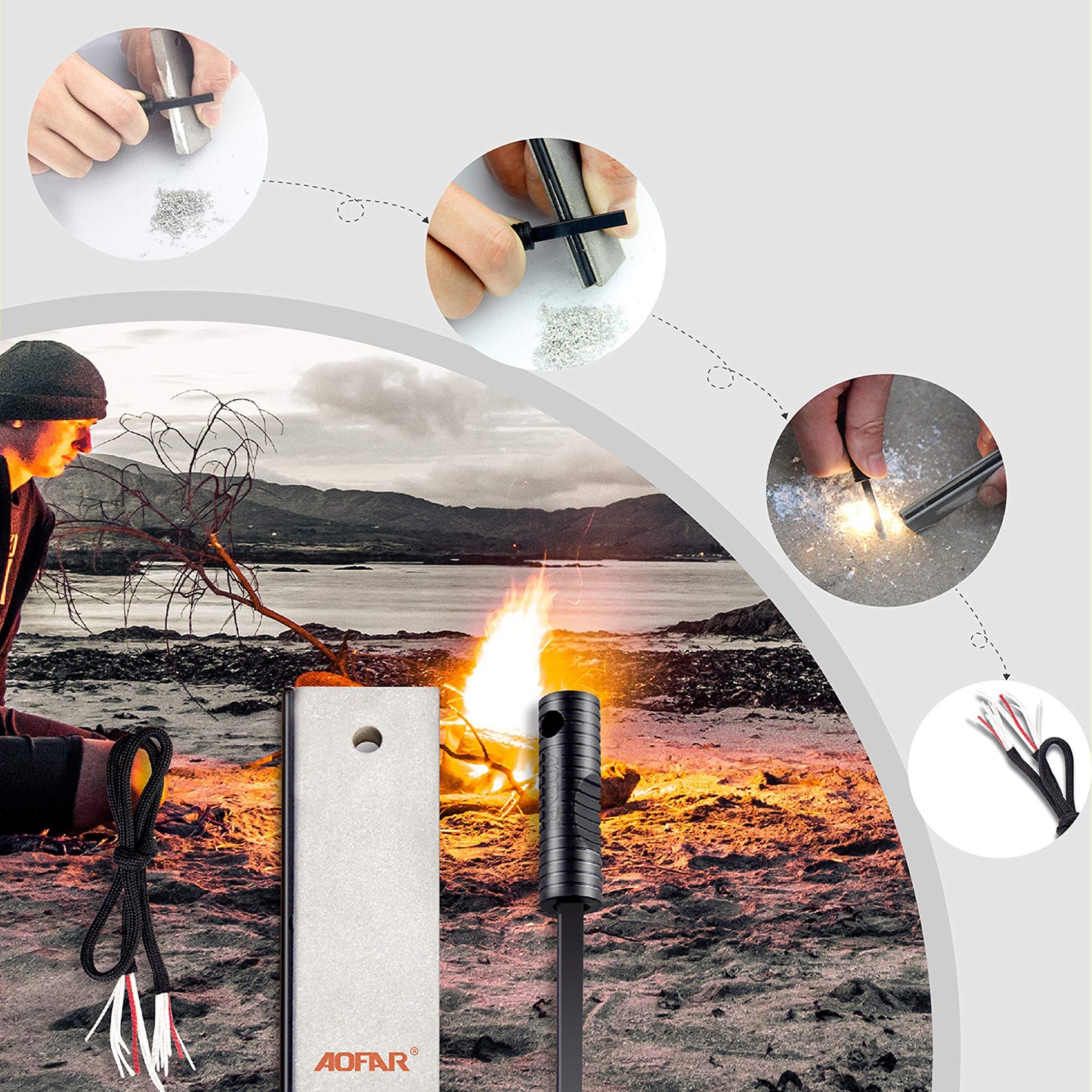 AF-374 Magnesium Fire Starter(2-Pack)