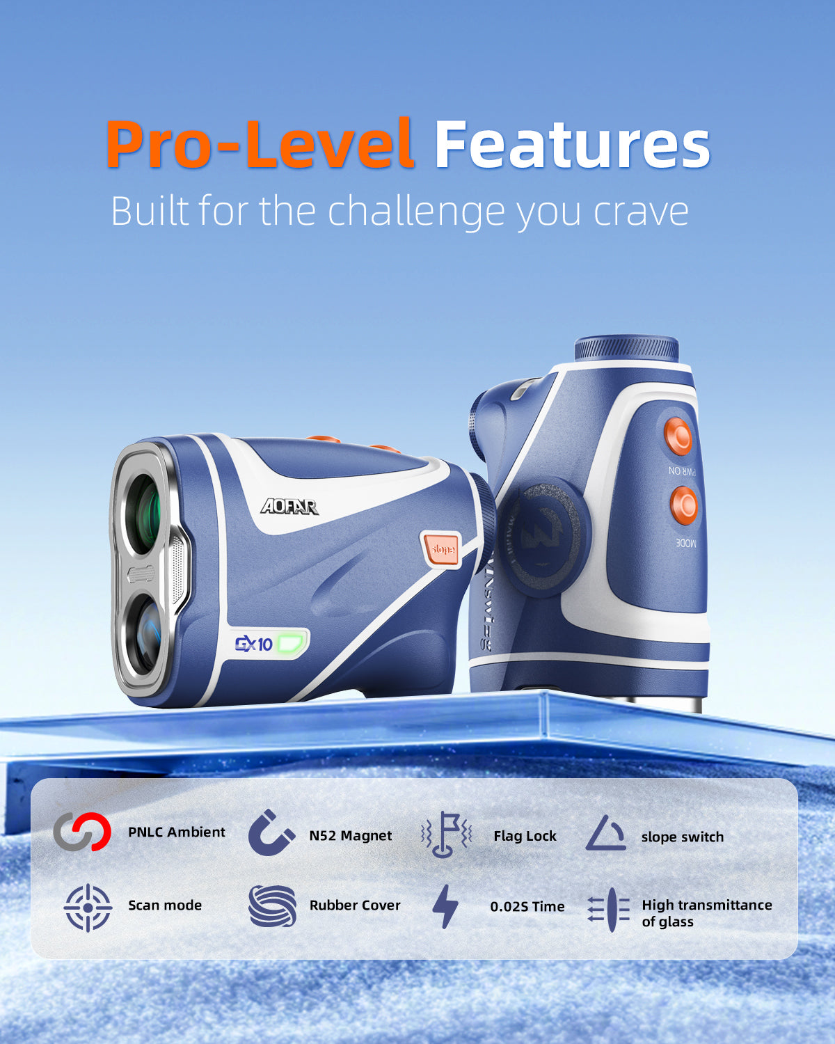 AOFAR GX10 Golf Rangefinder | Tournament Legal with Slope Switch