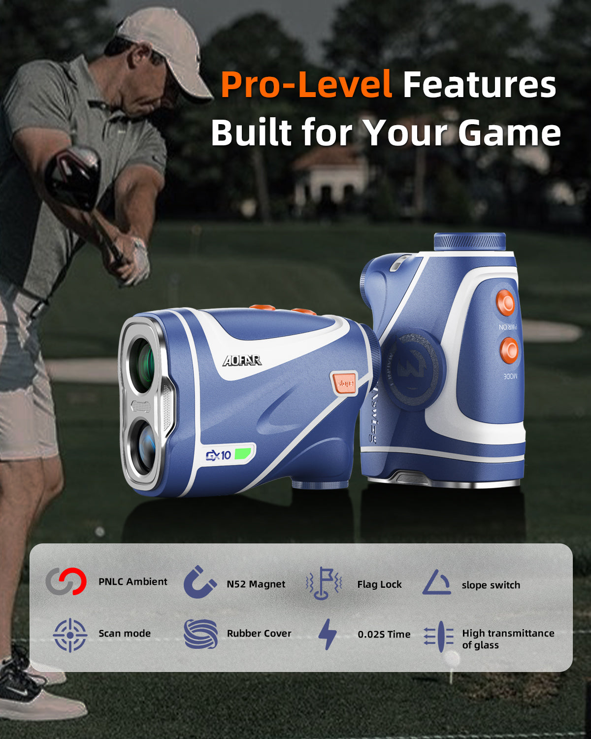 GX10 Golf Rangefinder 1200Yards