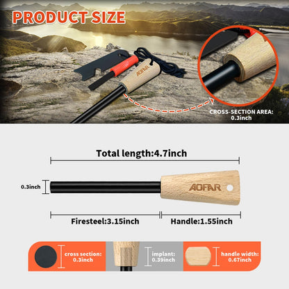 AF-382 Ferrocerium (Ferro) Rods(2-Pack)