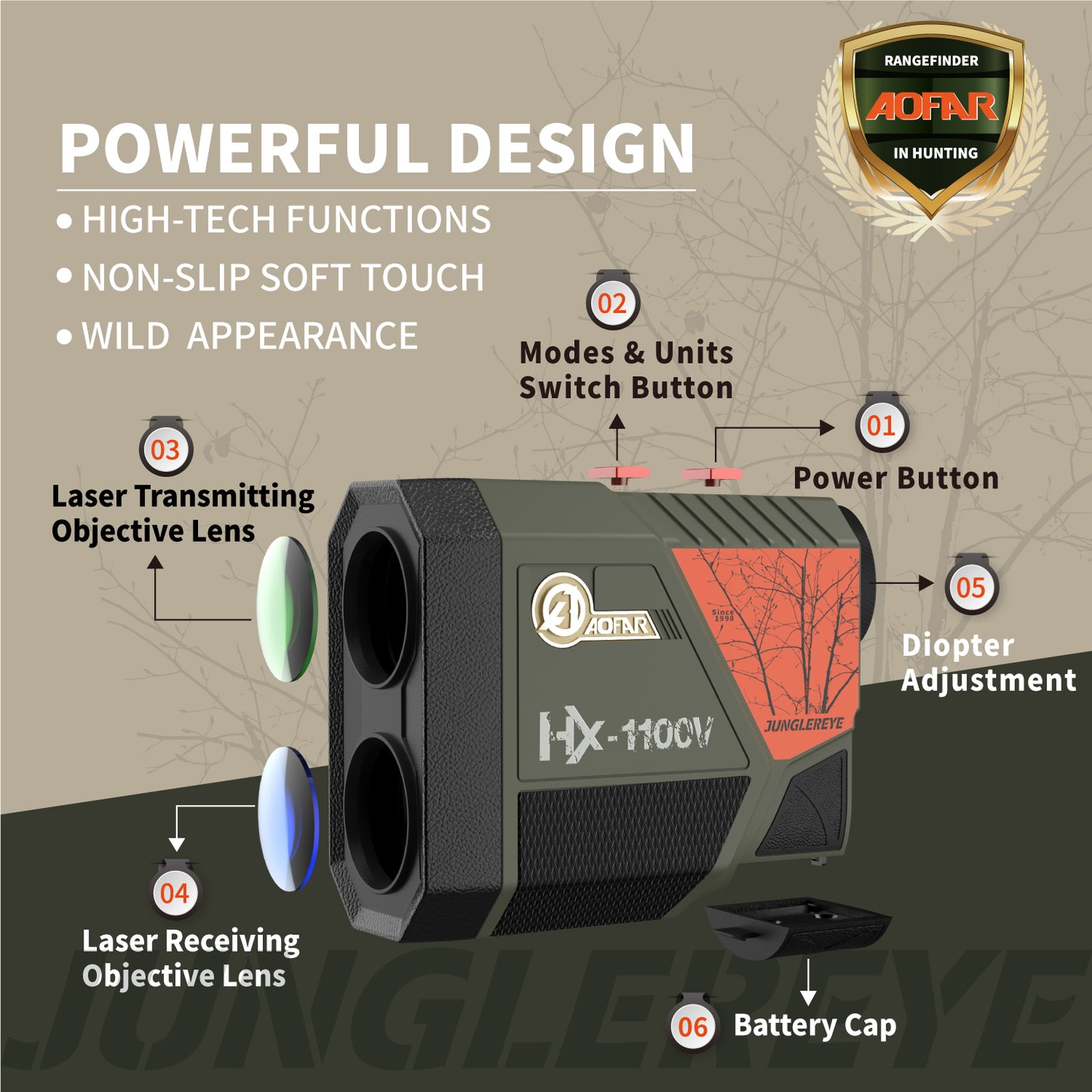 HX-1100V Hunting Archery Rangefinder