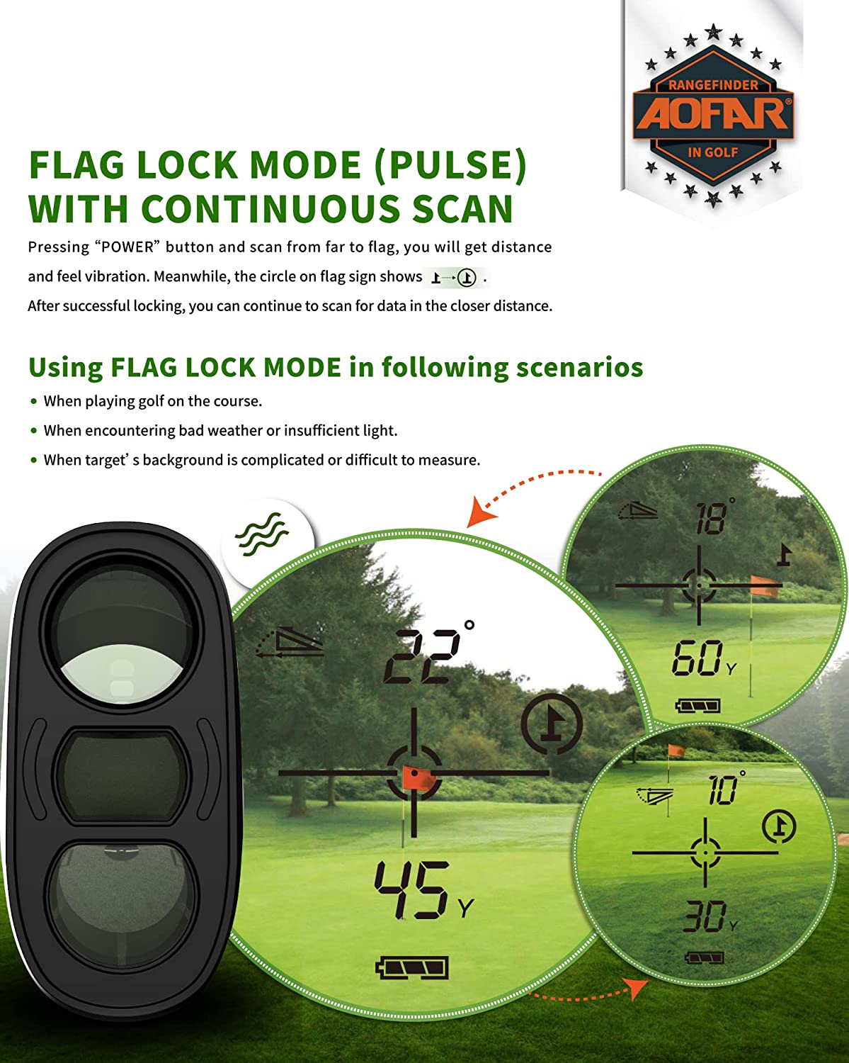 DORMIE GX-6F Golf Rangefinder, 500 Yards,Pin-Seeker & Scan