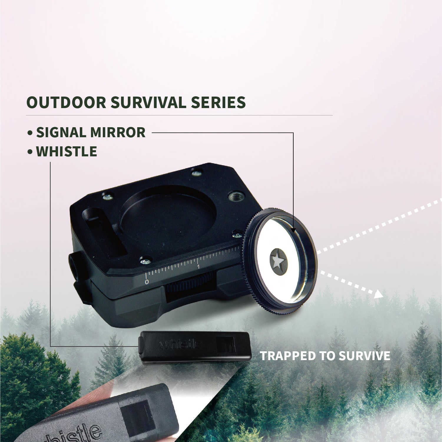 Signal mirror survival mirror, survival signal mirror for outdoor camping,  yacht 