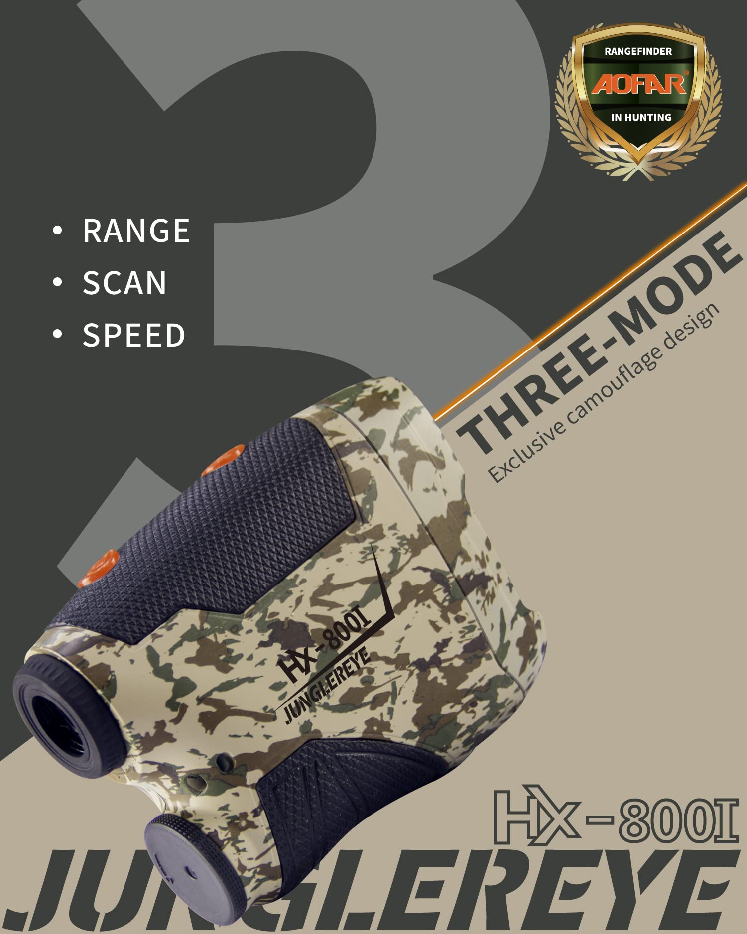 AOFAR HX-700N Hunting Range Finder 700 Yards Waterproof Archery Rangefinder  for Bow Hunting with Range and Speed Mode, Free Battery, Carrying Case